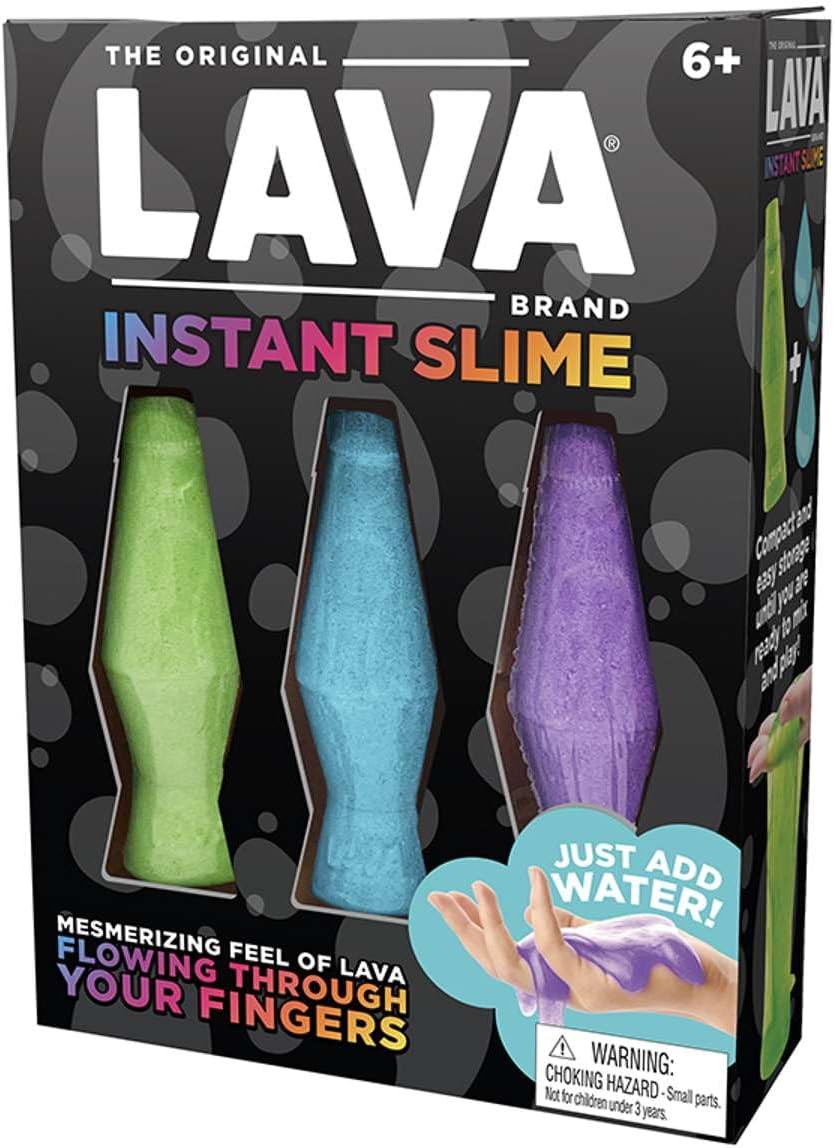 Lava Brand Instant Slime - Make Your Own Slime Activity Kit - Includes 3 Different Colored Slimes - Just Add Water - Ages 6 and Up