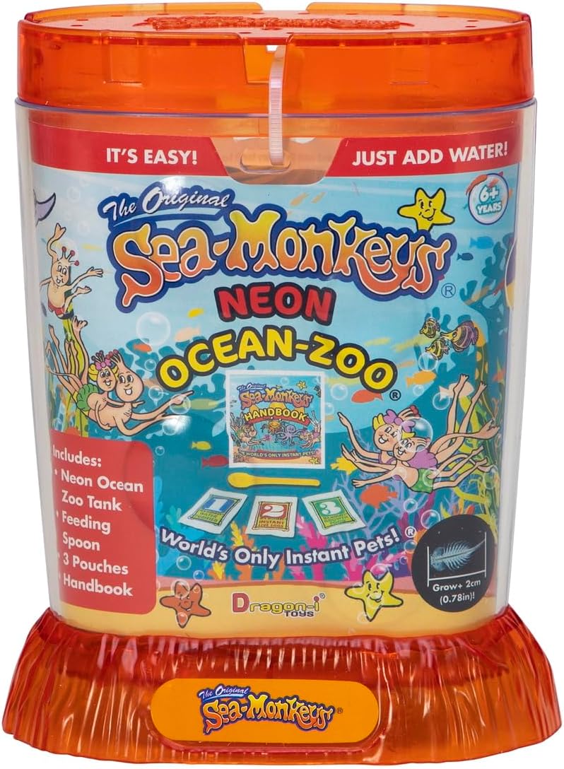 Sea-Monkeys? Ocean Zoo Neon - World-s Only Instant Pets? - Assorted Colors - Ages 6+ (Pack of 1)
