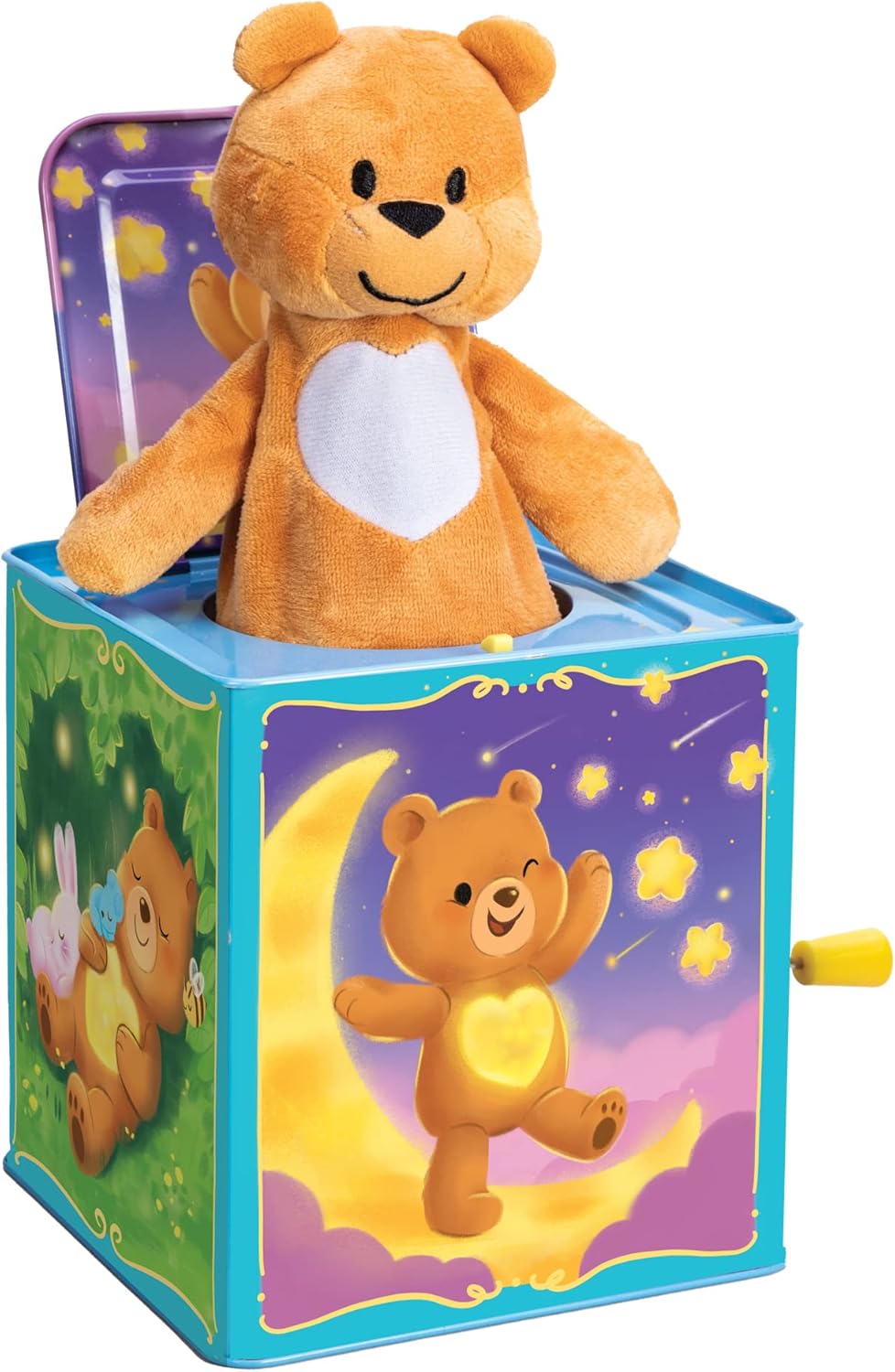Schylling-Teddy Bear Pop N Glow Jack in The Box-18+mo-TPGJB. Small