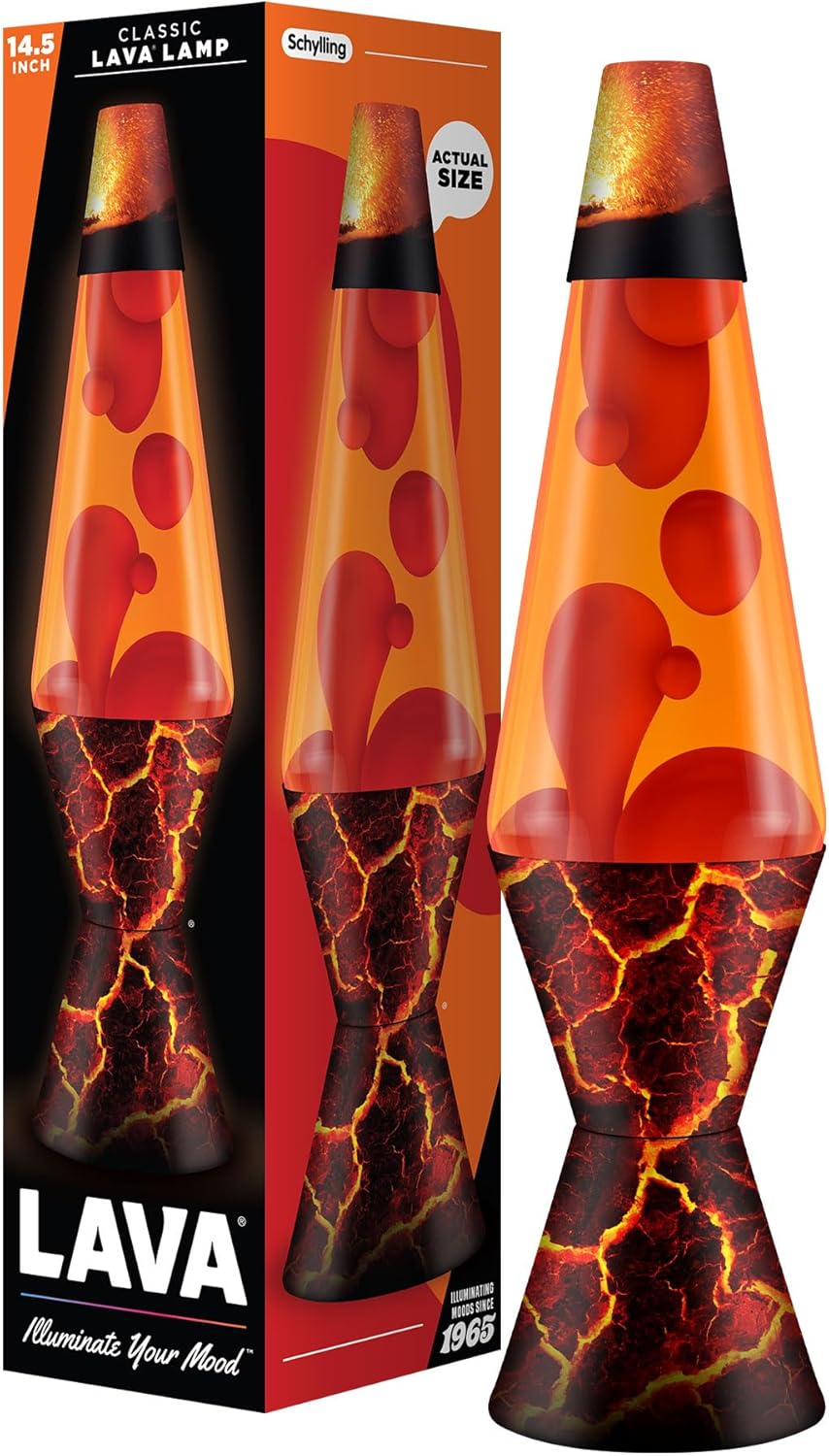 The Original Lava? Lamp - 14.5 Volcanic Crags - Classic Liquid Motion Lamp - Red Wax and Orange Liquid - #2078 (Amazon Exclusive)