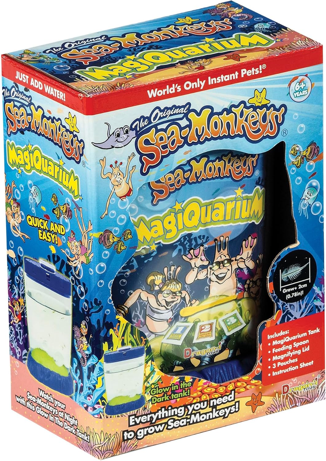 Sea-Monkeys Magiquarium - World-s Easiest. No-Mess Pet - Grow Your Own Pet in a Light-Up Aquarium - Ages 6 and Up - One Kit
